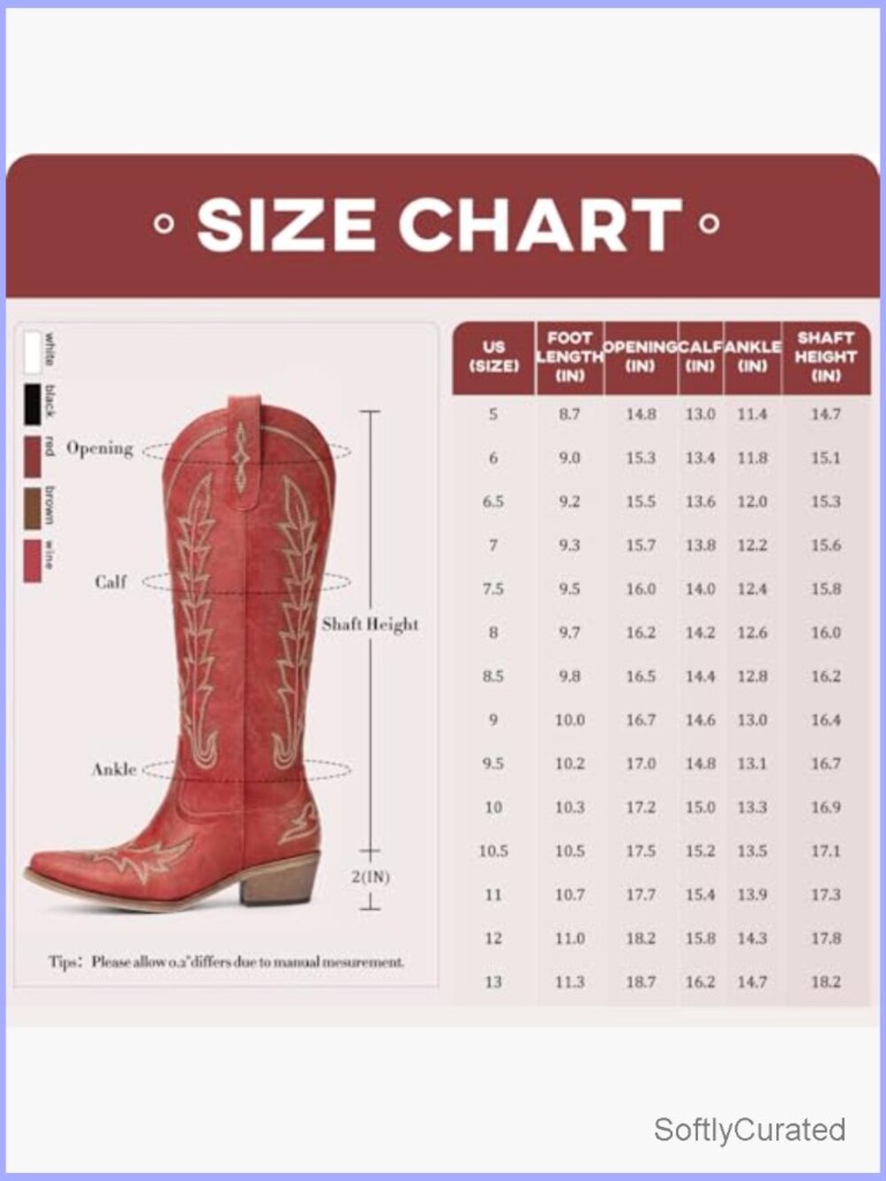 Vintage Knee High Cowgirl Boots with Chunky Heel, Pointed Toe, Side Zipper - Picture 5 of 7
